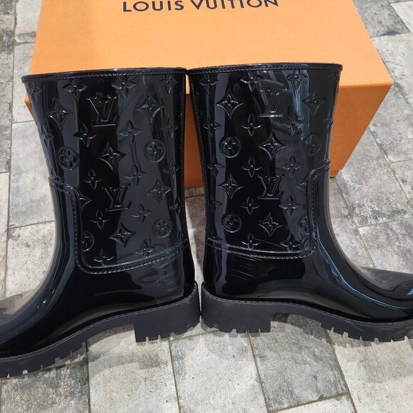 Louis Vuitton Drop Flat Rain Boot, Authentic - Picture 1 of 13